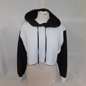 Social Tourist Black White Crop Hoodie  Greetings from the Algorithm Womens M